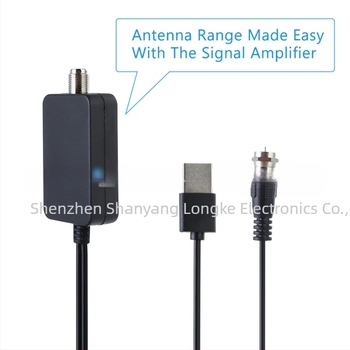 Shanyang longke HDTV-hez TV antenna erősítő — Nyereség 20 dB; Frekvencia-tartomány 172–240 / 470–860 MHz; Kimeneti impedancia 75 Ω; SWR ≤ 1,5; Üzemi feszültség 5 V