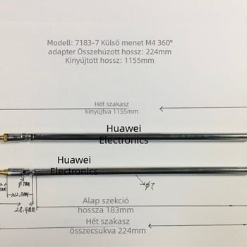 HW 7183-7 teleszkópos antenna, külső M4 menet, 360° forgás, televízióhoz