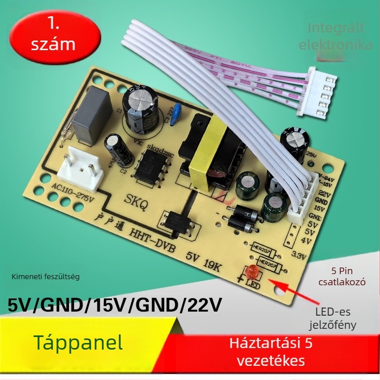 DZSYDZ Univerzális DVB táp PCB set-top boxhoz, 5V, 5 vezeték