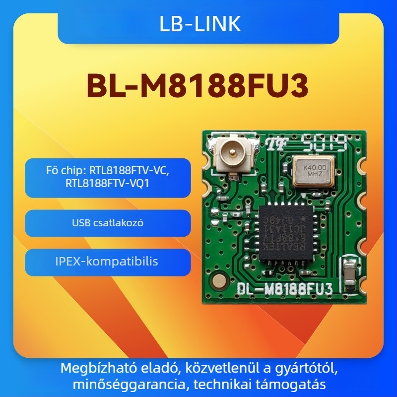 B-LINK BL-M8188FU3 vezeték nélküli modul, RTL8188FTV chipkészlet, IPEX csatlakozó, Set-top boxhoz