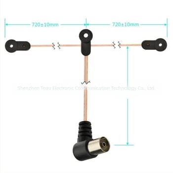 Ant-108 90 fokban hajlított FM antenna erősítővel, MD TV-kártya kompatibilis, dupla női csatlakozó