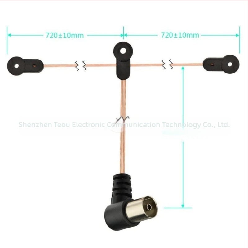 Ant-108 90 fokban hajlított FM antenna erősítővel, MD TV-kártya kompatibilis, dupla női csatlakozó