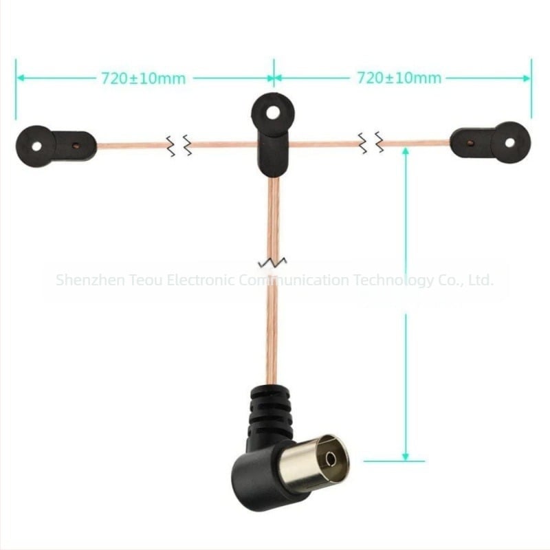 Ant-108 90 fokban hajlított FM antenna erősítővel, MD TV-kártya kompatibilis, dupla női csatlakozó