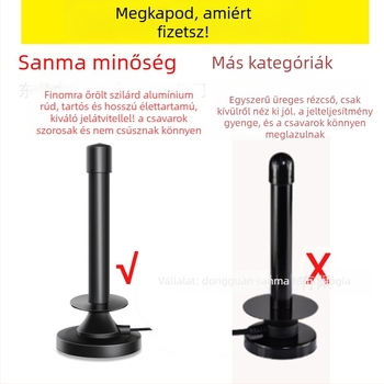 Hengeres HD beltéri és kültéri digitális TV antenna, mágneses alap és omnidirakcionális vákuumos rögzítés