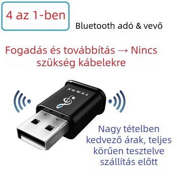 MSD168 USB Bluetooth adó-vevő 5.0, 3.5 mm AUX bemenet, Plug-and-Play, külső tápegítés nélkül, 10 m hatótáv