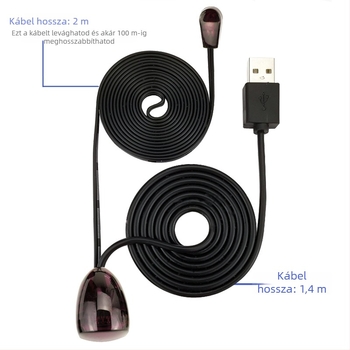 USB infravörös ismétlő — optikai vevő, távoli infravörös sáv, folyamatos üzemmód, szélessávú jel, nagy sebesség