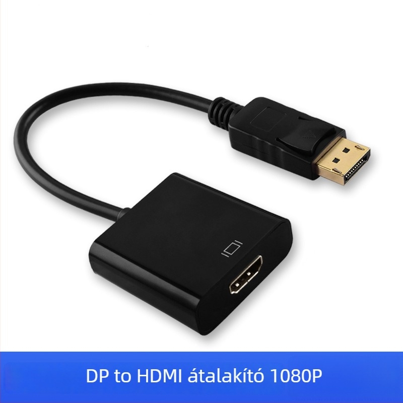 DP–tól HDMI-ig adapterkábel chippel, HDMI interfész, ezüstözött mag, modell DP TO HDMI, OEM elérhető