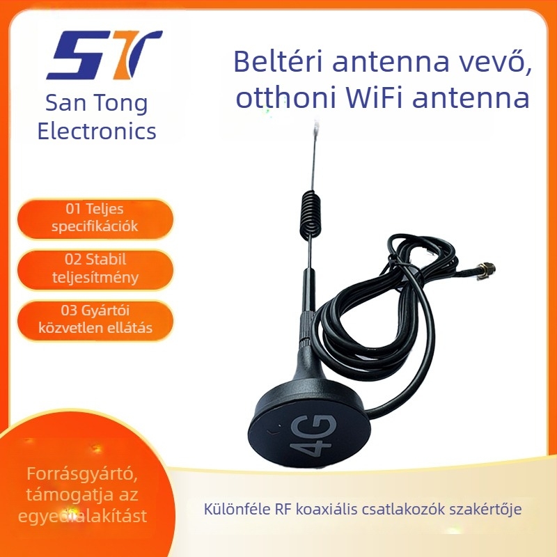 Beltéri digitális TV antenna — vevő, Wi‑Fi antenna, RF koaxiális csatlakozó; márka Three-way Electronics, PTFE szigetelő, alkalmazási terület: hálózati kommunikáció