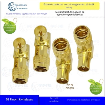 TV adapter aranyozott rézből, 90°-os derékszög, forrasztás nélküli csatlakozó, ABS szigetelés, 1 mag