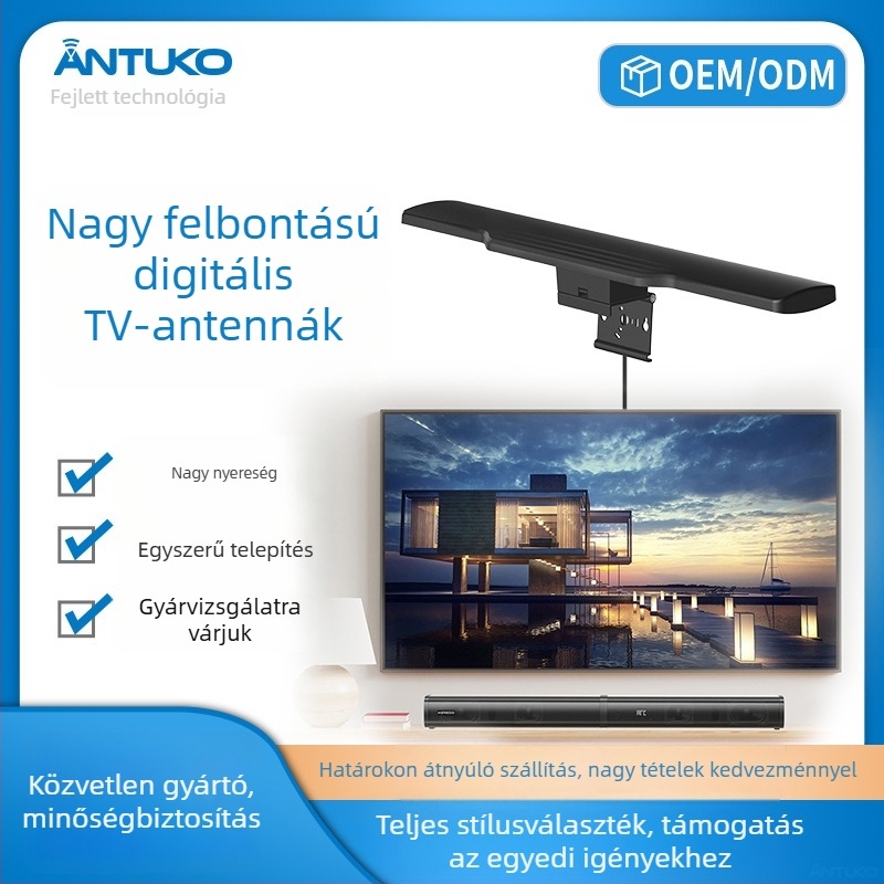 Antuko DTMB földhullámú digitális TV antenna-vevő, 4K HDTV-kompatibilis, teljes készlet, távoli területekre alkalmas.