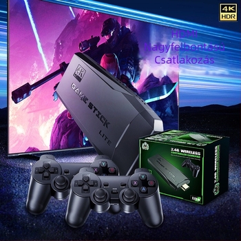 Nosztalgikus otthoni TV-arcade konzol vezeték nélküli kontrollerekkel, HDMI kimenet, két játékos, memória 32/64/128 GB, King of Fighters arcade játékot tartalmaz