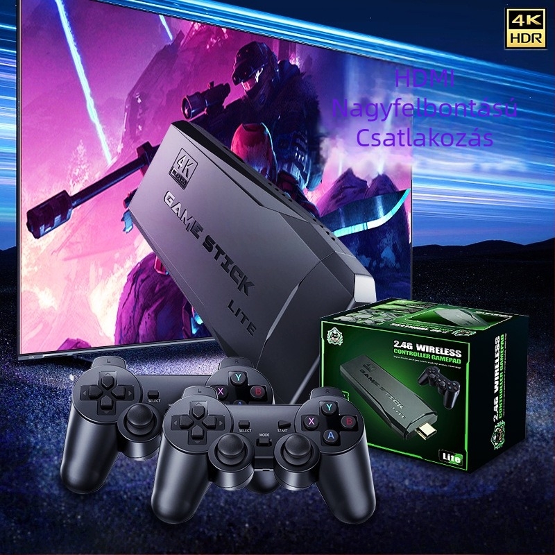 Nosztalgikus otthoni TV-arcade konzol vezeték nélküli kontrollerekkel, HDMI kimenet, két játékos, memória 32/64/128 GB, King of Fighters arcade játékot tartalmaz