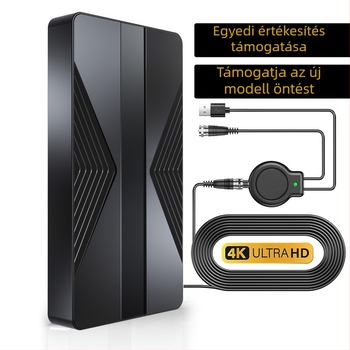 HDTV tévéantenna beltéri és kültéri használatra, digitális jel erősítéssel a terestriális vételhez
