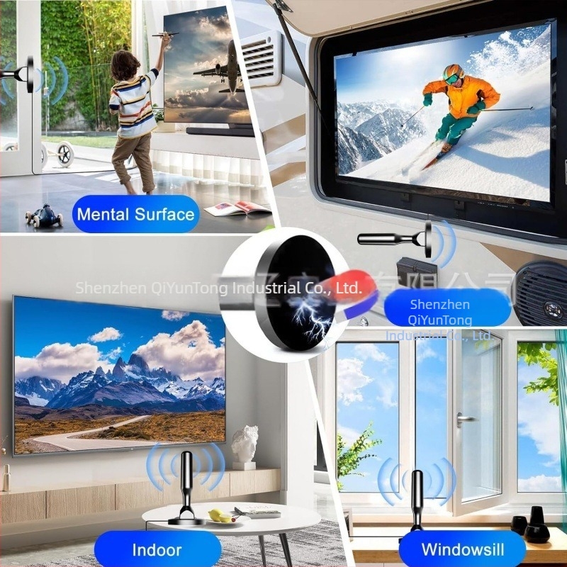 Xixi HIDB beltéri/kültéri TV antenna, 4K/1080P digitális TV vétel, szívófejes rögzítés
