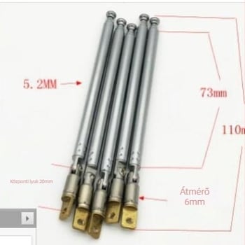 Gorgeous teleszkópos FM rádió antenna, modell 5273-5, univerzális kompatibilitás, csőátmérő 5 mm
