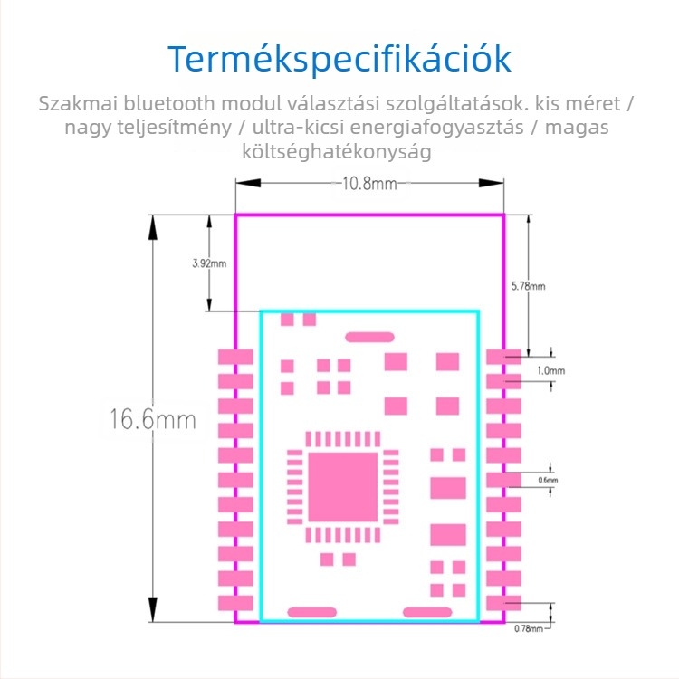 HS08 Bluetooth passthrough modul, Bluetooth 5.2, alacsony energiafogyasztás, vezeték nélküli adatátvitel passthrough, kompakt kialakítás