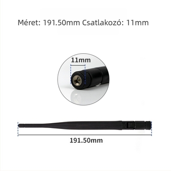 Omnidirektív Wi‑Fi antenna 5 dBi-es nagy nyereséggel, két sávos, SMA férfi csatlakozó, egérfarok stílusú