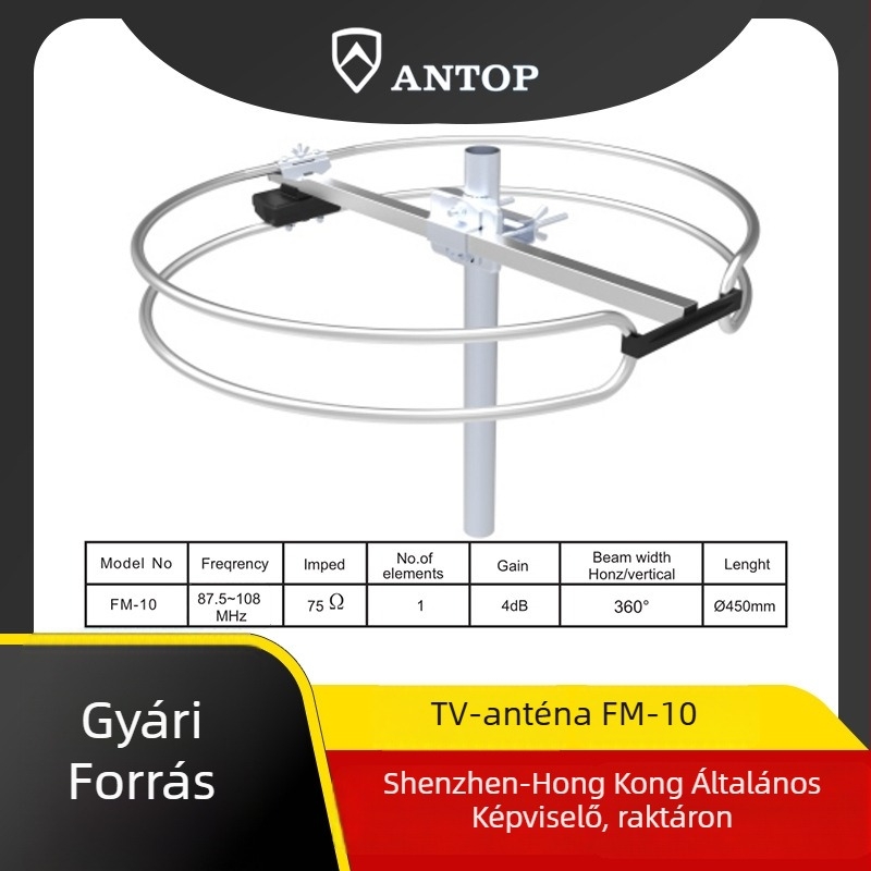 FM kültéri omnidirekcionális antenna, 88–108 MHz, FM-10 modell, Qiao hua