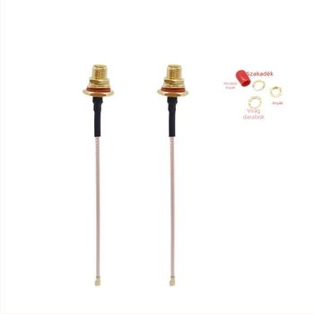 SMA vízálló női csatlakozó IPEX RF koaxiális antenna hosszabbító RG178 kábel (Impedancia 50 Ω; SWR ≤ 1,5; Nyereség 0 dB)