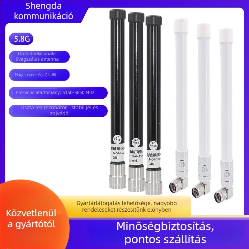 Omnidirekcionális üvegszálas antenna, 5.8 GHz, DTU bázisállomás számára, kültéri vízálló, Shengda