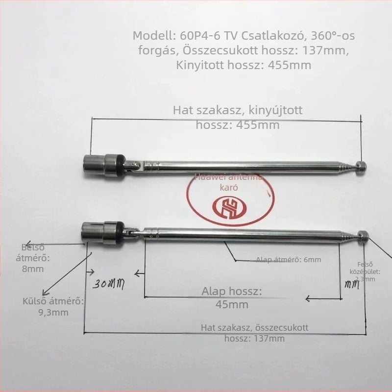Gorgeous 6094-6TV connector tévéantenna földi hullámhoz teleszkópos rúd (Márka: Gorgeous; Modell: 6094-6TV connector; Földi hullám antenna; Teleszkópos rúd; Állapot: Új)