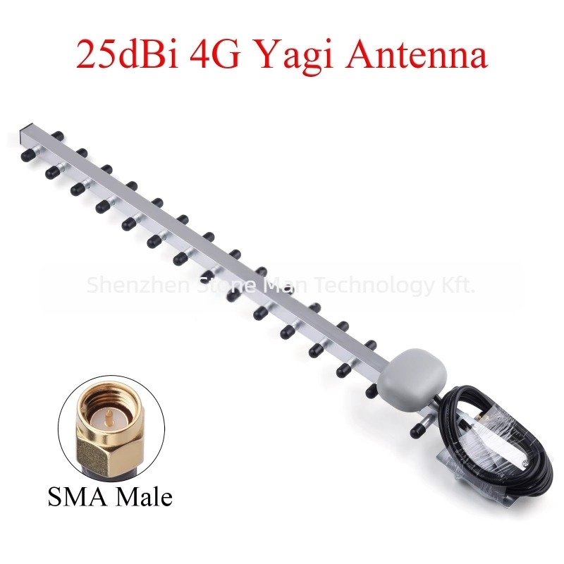 Yagi antenna SMA csatlakozóval kültéri irányított használatra (4G, 28 dBi, 50 Ω, SWR ≤ 2.5)