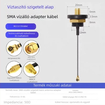 Menetes jelvezeték, SMA szigetelt és vízálló, IPEX csatlakozó, RF vonal műszer-szekrényekhez