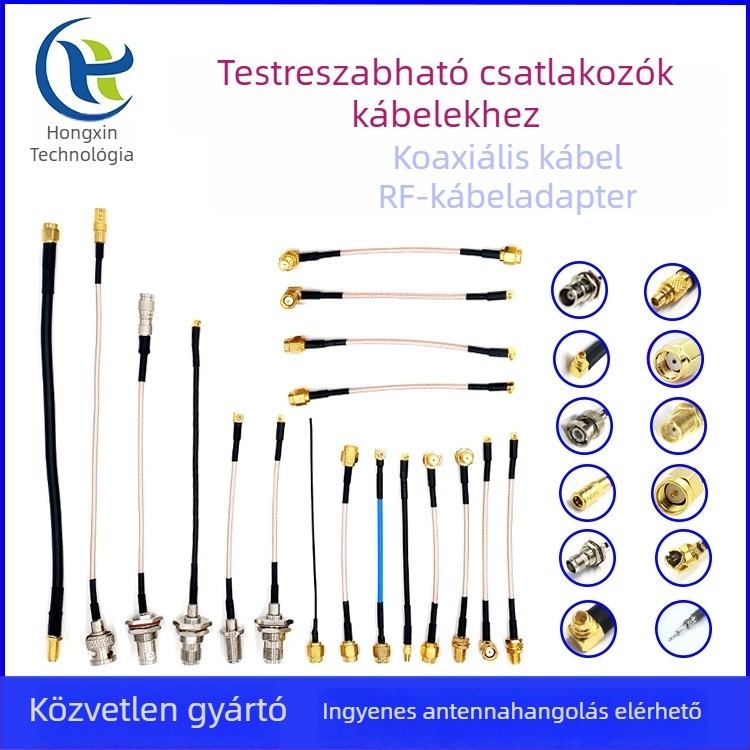 RF koaxiális kábel-összesítés IPEX-SMA és IPEX-N/MMCX csatlakozókkal, testre szabható