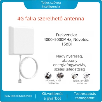 4G bázisállomás jelerősítő átjáró, síkpaneles irányított antenna falra szerelve, 2.4G/5.8G, nagy nyereség