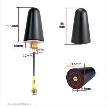 Gombafejű antenna, vízálló, nagy nyereség, 2.4 GHz Wi-Fi, SMA csatlakozó