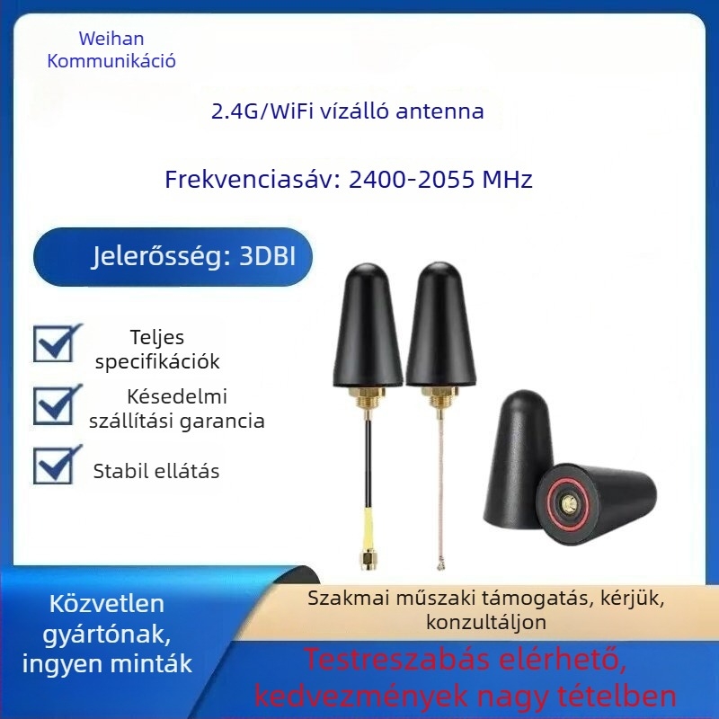 Gombafejű antenna, vízálló, nagy nyereség, 2.4 GHz Wi-Fi, SMA csatlakozó