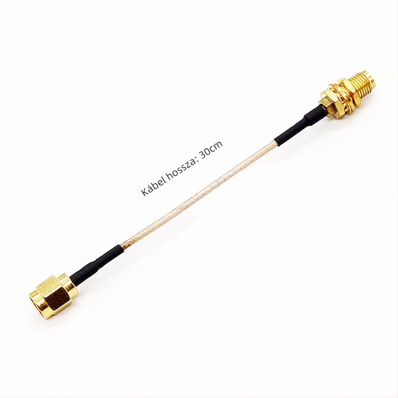 RG316 koaxiális antennaextenziós kábel, 0–6 GHz, SMA férfi– SMA női csatlakozó