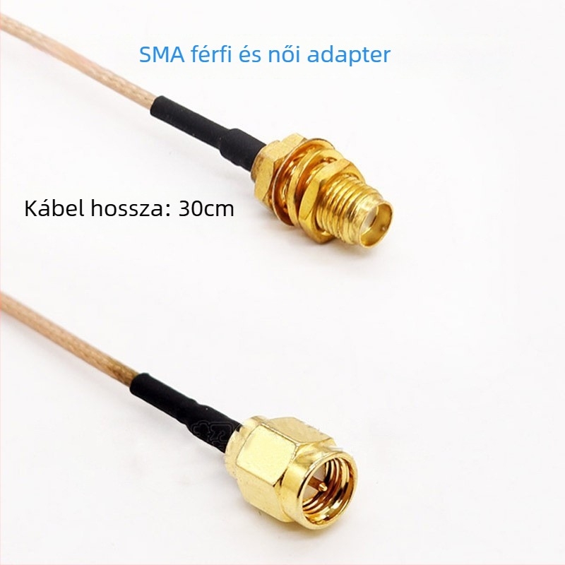 RG316 koaxiális antennaextenziós kábel, 0–6 GHz, SMA férfi– SMA női csatlakozó