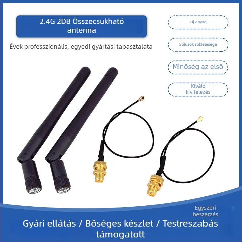 2,4 GHz összecsukható antenna IPEX-kábellel, 3 dBi kettős antenna a 4G/3G mobil-routerhez