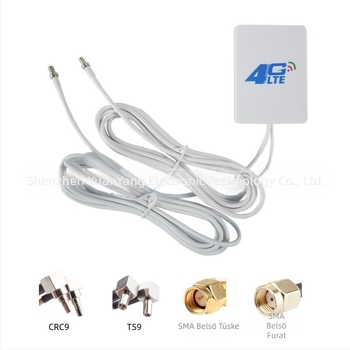 4G/CPE routerhez magas nyereségű LTE vételi antenna SMACRC9/TS9 duálfejű
