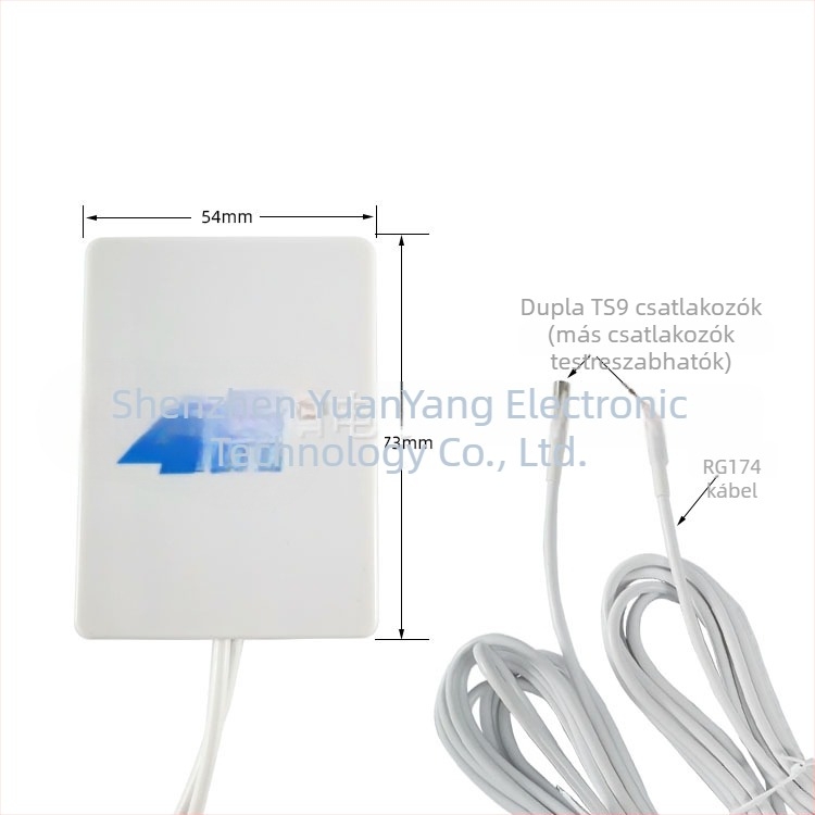 4G/CPE routerhez magas nyereségű LTE vételi antenna SMACRC9/TS9 duálfejű