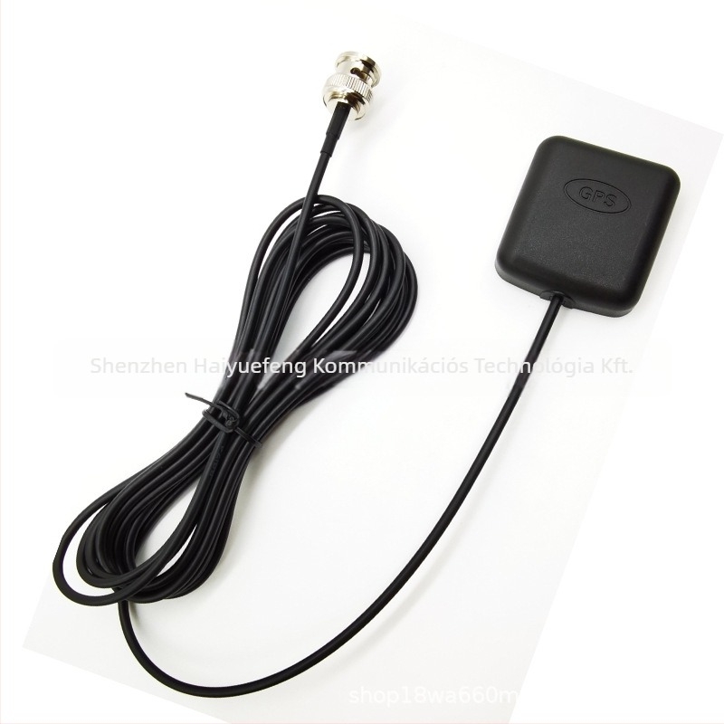GPS + Beidou műholdas pozicionáló antenna BNC-J férfi csatlakozóval, járműkommunikációs modul, modell GPS-021, 28 dBi kéttépcsős erősítés