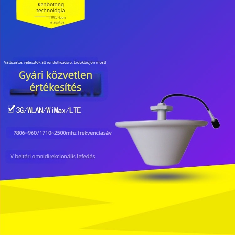 Jiubotong mennyezeti antenna 800–2500 MHz, 4 dBi, omnidirekcionális, beltéri lefedettség