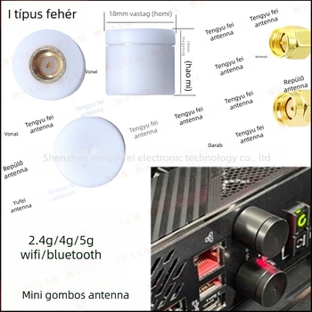 Mini ITX Wi‑Fi/Bluetooth antenna hálózati kártyához, SMA csatlakozó, 14 mm magas