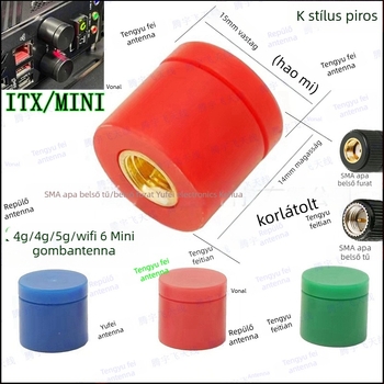 Mini ITX Wi‑Fi/Bluetooth antenna hálózati kártyához, SMA csatlakozó, 14 mm magas