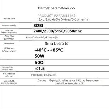 Chenyuxin CYX-BLG FRP antenna 2.4/5.8 GHz kétfrekvenciás, omnidirekcionális WiFi AP hídhoz