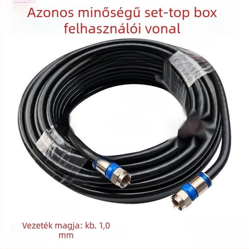 Műholdas TV koaxiális kábel tömörítő csatlakozóval, set-top boxhoz