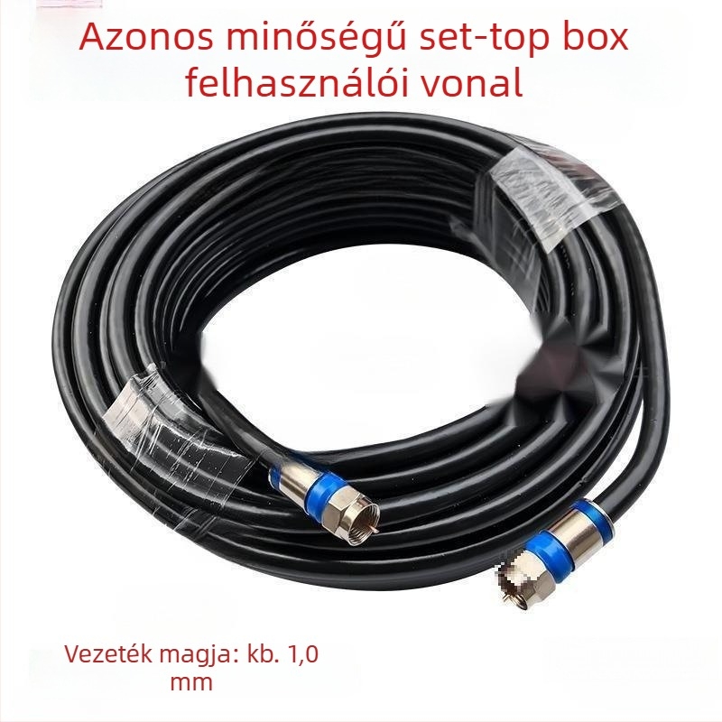 Műholdas TV koaxiális kábel tömörítő csatlakozóval, set-top boxhoz