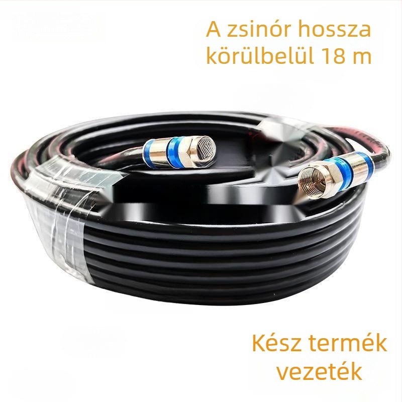 Műholdas TV koaxiális kábel tömörítő csatlakozóval, set-top boxhoz