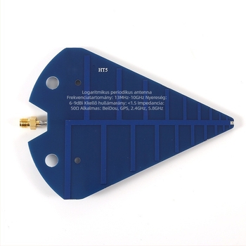HT5 UWB logaritmikus periódusú antenna, szélessávú 1575 MHz, 2.4 GHz, 5.8 GHz