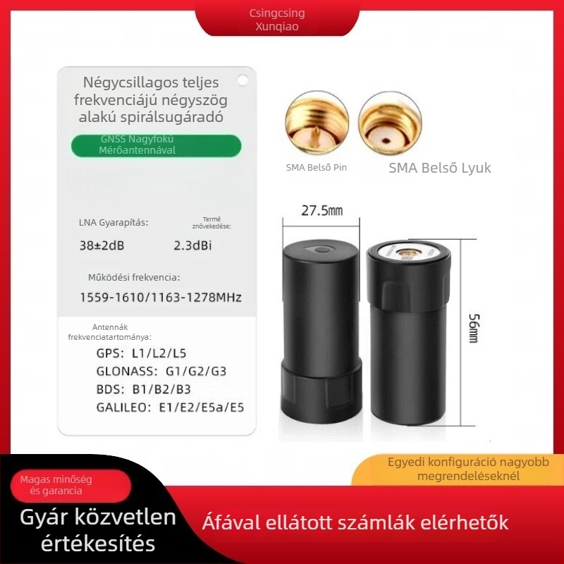 Nagy pontosságú négykarú spirális GPS antenna UAV-hoz, RTK differenciális GNSS, többfrekvenciás Beidou navigációs rendszer