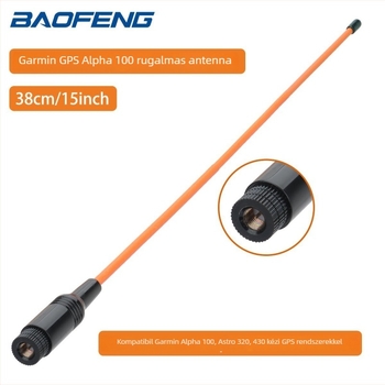 GPS 771 antenna – 3–5 km-es frekvenciasáv; 10–50 km-es elméleti távolság; akkumulátor nélkül; pozicionálás; kompatibil Garmin Alpha 100, Astro 320, 430