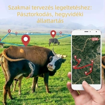 4G GPS nyomkövető állatoknak: marha, juh, ló és teve — 5 m pontos helymeghatározás, 168 h üzemidő, több riasztás, vízálló