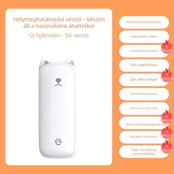 5G Gyerek GPS nyomkövető — gyerekeknek, diákoknak és időseknek — 2–10 m pontosság, 5 napos üzemidő, vízálló, HD térkép