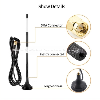 Wi‑Fi antenna mágneses sapkás alapú, 2.4/5.0/5.8 GHz, modul hálózati kártyához és routerhez, 10 dBi